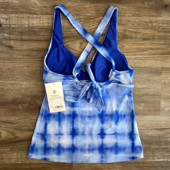 HP 💕 BOGO NWT Athleta Plunge Tankini A-C Blue Tie Dye - Picture 5 of 12